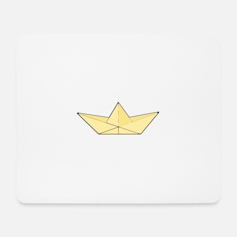 Papierschiff beige/gelb - Mousepad (Querformat) - Weiß