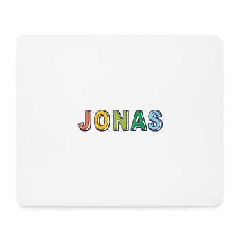 Jonas Name Vorname mehrfarbig Design - Mousepad (Querformat) - Weiß - Vorne