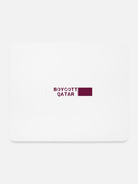 boycott qatar,qatar,flagge, wm - Mousepad (Querformat) - Weiß