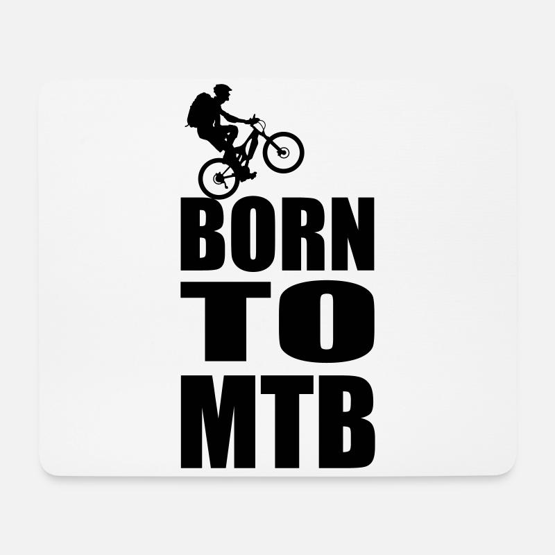 Born to MTB - Mousepad (Querformat) - Weiß