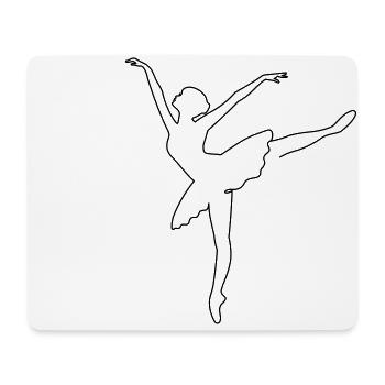 Ballerine une ligne - Tapis de souris (format paysage) - blanc - Devant