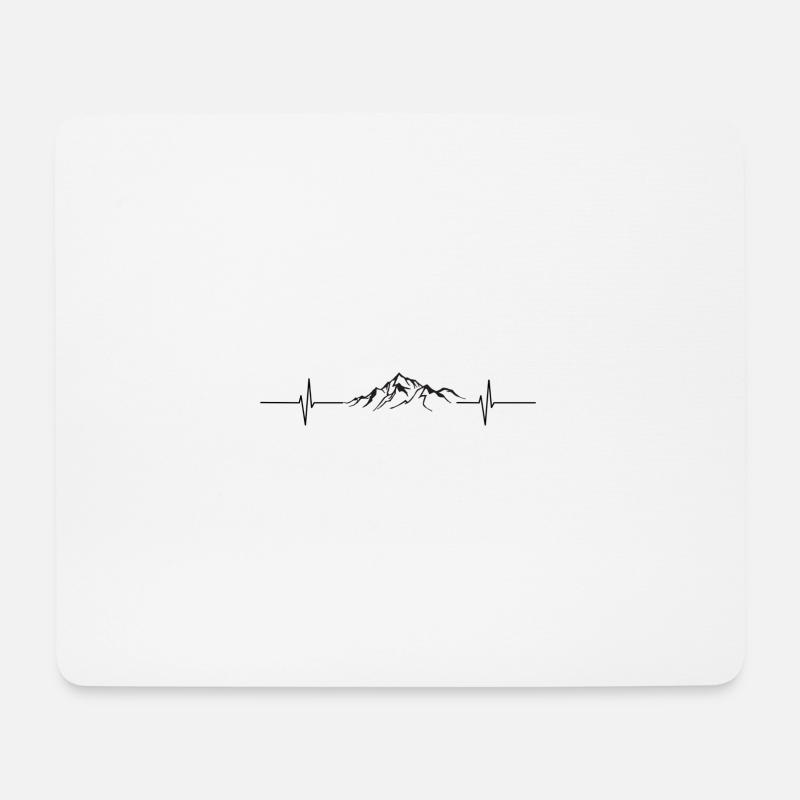 Berg Herzschlag - Mousepad (Querformat) - Weiß