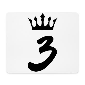 3 Zahl Krone - Mousepad (Querformat) - Weiß - Vorne