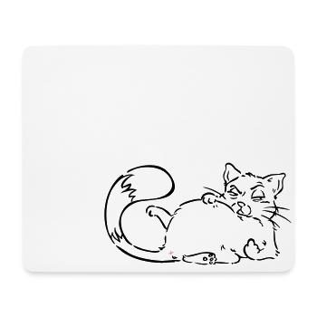 Katze Nö Nein Nope Mittelfinger personalisierbar - Mousepad (Querformat) - Weiß - Vorne