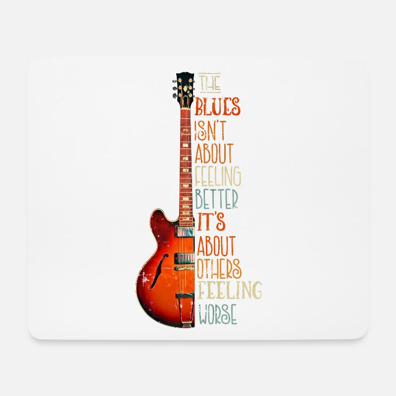 Gitarre Blues Musik Geschenk für Musiker - Mousepad (Querformat) - Weiß