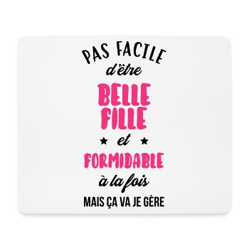 belle-fille / beau-fils / beau fils / belle fille - Tapis de souris (format paysage) - blanc - Devant