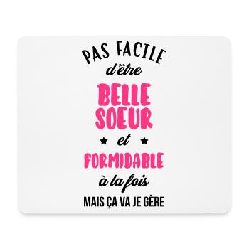 Belle Beau-Frère / Belle-Sœur / Beau Frere / Belle - Tapis de souris (format paysage) - blanc - Devant