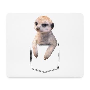 Erdmännchen Meerkat in Brusttasche Hemdtasche - Mouse Pad (horizontal) - white - Front