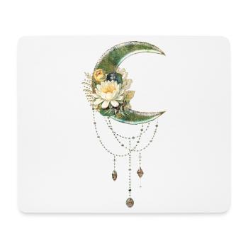 Lune élégante et noble avec des fleurs - Tapis de souris (format paysage) - blanc - Devant