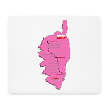 Carte GR20 rose - Tapis de souris (format paysage) - blanc - Devant