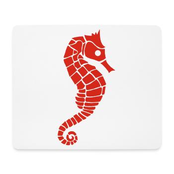 Hippocampe rouge - Tapis de souris (format paysage) - blanc - Devant