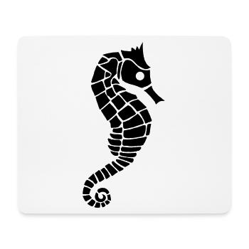 Schwarzes Seepferdchen - Mousepad (Querformat) - Weiß - Vorne
