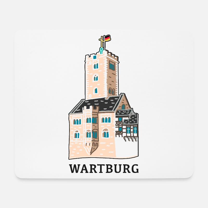 Wartburg bei Eisenach, Thüringen - Mousepad (Querformat) - Weiß