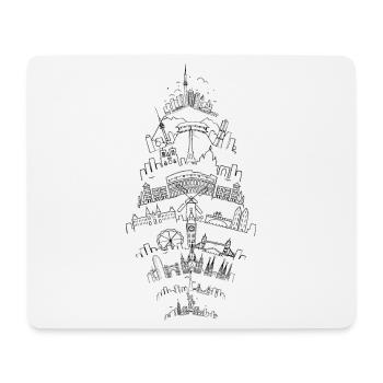 Voyage au tour du monde. - Tapis de souris (format paysage) - blanc - Devant