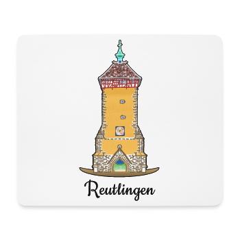 Reutlingen, Tübinger Tor, Deutschland, Zeichnung - Mousepad (Querformat) - Weiß - Vorne