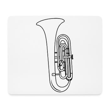 Croquis de tuba - Tapis de souris (format paysage) - blanc - Devant