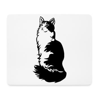 Norwegische Waldkatze Tuxedo - Mousepad (Querformat) - Weiß - Vorne