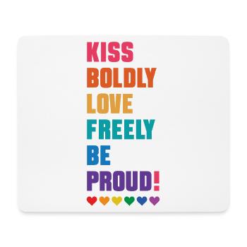 Mois de la fierté LGBTQ - Embrassez audacieusement, aimez librement - Tapis de souris (format paysage) - blanc - Devant