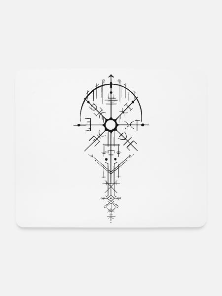 Nordisch Runenamulett Design - Mousepad (Querformat) - Weiß