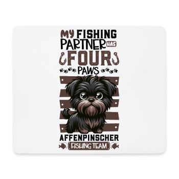 Fishing and Affenpinschers - Mouse Pad (horizontal) - white - Front