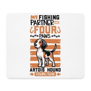Fishing and Assyrian Mastiff - Mouse Pad (horizontal) - white - Front