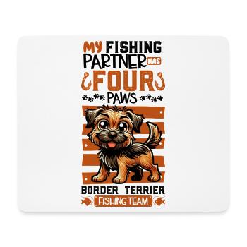 Fishing and Boston Terriers - Mouse Pad (horizontal) - white - Front