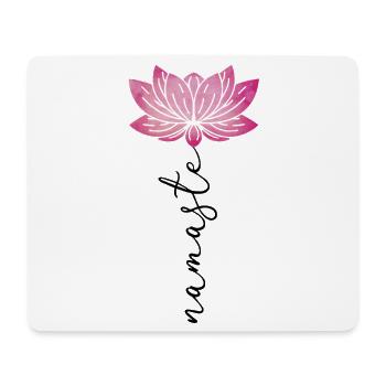 Fleur de Lotus Namaste Yoga Aum Inde Spirituaité - Tapis de souris (format paysage) - blanc - Devant