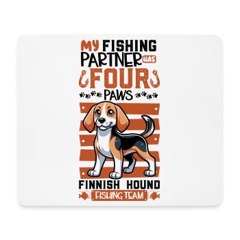 Pêche et Epagneul English - Tapis de souris (format paysage) - blanc - Devant