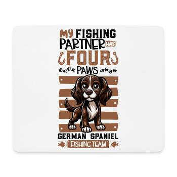 Angeln und Deutscher Spitz - Mousepad (Querformat) - Weiß - Vorne