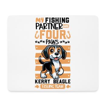 Angeln und Kerry Beagle - Mousepad (Querformat) - Weiß - Vorne