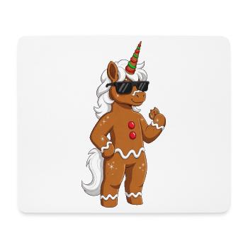 Cool Gingerbread Man Unicorn Christmas Cartoon - Mouse Pad (horizontal) - white - Front