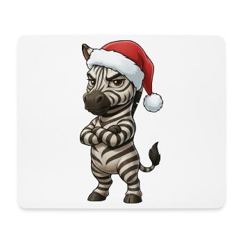 Genervtes Zebra Weihnachtsmütze Mürrisch Weihnacht - Tapis de souris (format paysage) - blanc - Devant