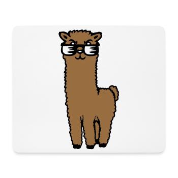 Alpaga Lama Lunettes de Soleil Smart Drôle Cool Animal - Tapis de souris (format paysage) - blanc - Devant