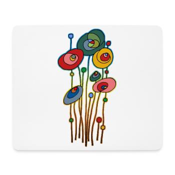Fleur - Tapis de souris (format paysage) - blanc - Devant