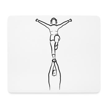 Cheerleaderin Zeichnung - Mousepad (Querformat) - Weiß - Vorne