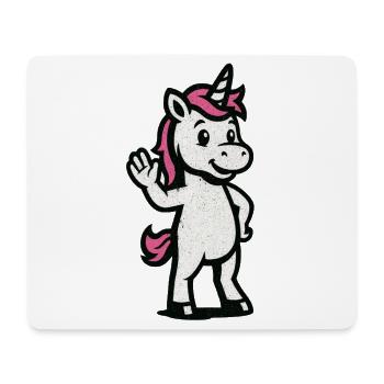 Ondulation Licorne Vintage Bande dessinée - Tapis de souris (format paysage) - blanc - Devant