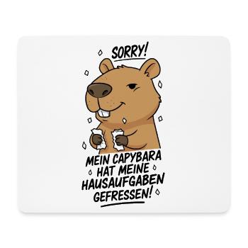Pardon! Capybara a mangé mes devoirs - Tapis de souris (format paysage) - blanc - Devant