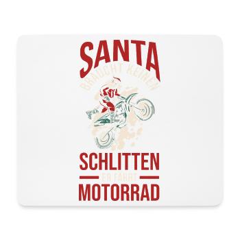 Weihnachtsmann Biker Motorrad Weihnachten - Mousepad (Querformat) - Weiß - Vorne