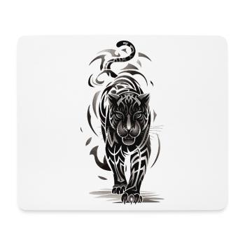Tribal Tiger - Black and White Big Cat - Mouse Pad (horizontal) - white - Front