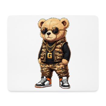 Urban bear in camouflage - Mouse Pad (horizontal) - white - Front
