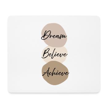 Dream Believe Achieve Bohemi Aesthetic Minimal Tee - Tapis de souris (format paysage) - blanc - Devant