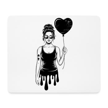 Woman with sunglasses and heart balloon urban - Mouse Pad (horizontal) - white - Front