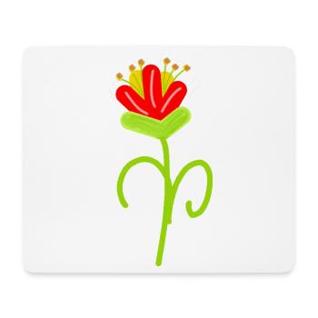 Verspielte Blütenzeichnung Blume   Blumen - Mousepad (Querformat) - Weiß - Vorne