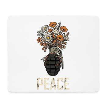 Peace Flowers Grenade - Mouse Pad (horizontal) - white - Front