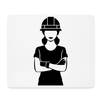 Construction Worker Woman - Mouse Pad (horizontal) - white - Front