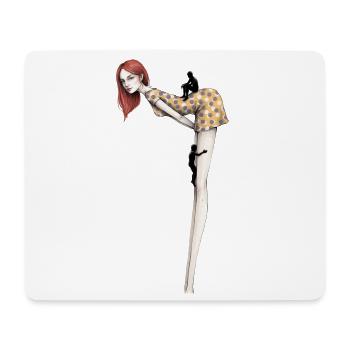 Frau Groß Klettern Männer Surrealismus  - Mousepad (Querformat) - Weiß - Vorne