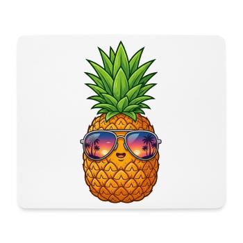 Pineapple with sunglasses and palm trees - Mouse Pad (horizontal) - white - Front