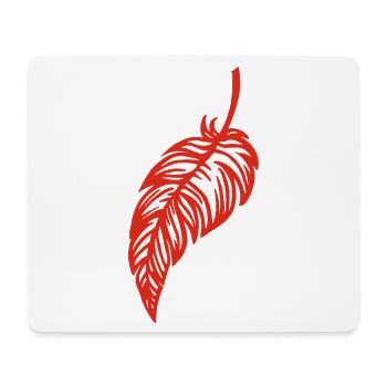 La plume rouge - Tapis de souris (format paysage) - blanc - Devant