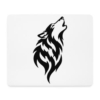 Wolfsruf Silhouette Druck - Mousepad (Querformat) - Weiß - Vorne