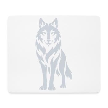 Wolfs Silhouette Kontrastdesign - Mousepad (Querformat) - Weiß - Vorne